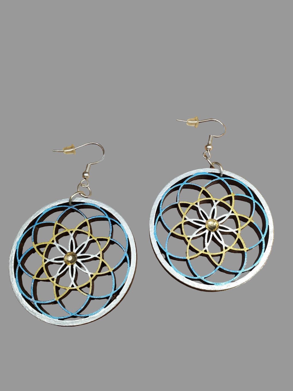Laser Handrafted Dream Catcher Wooden Earrings.
