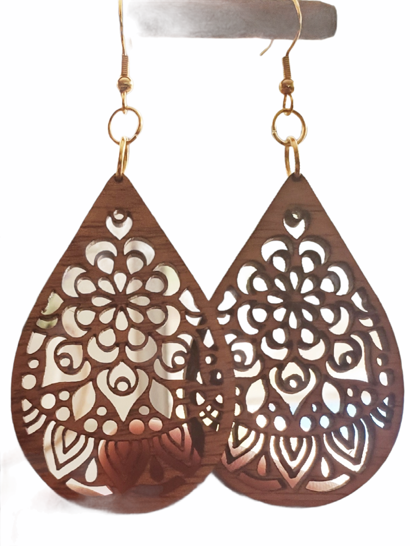 Wooden Mandala Earrings - Laser Handcrafted