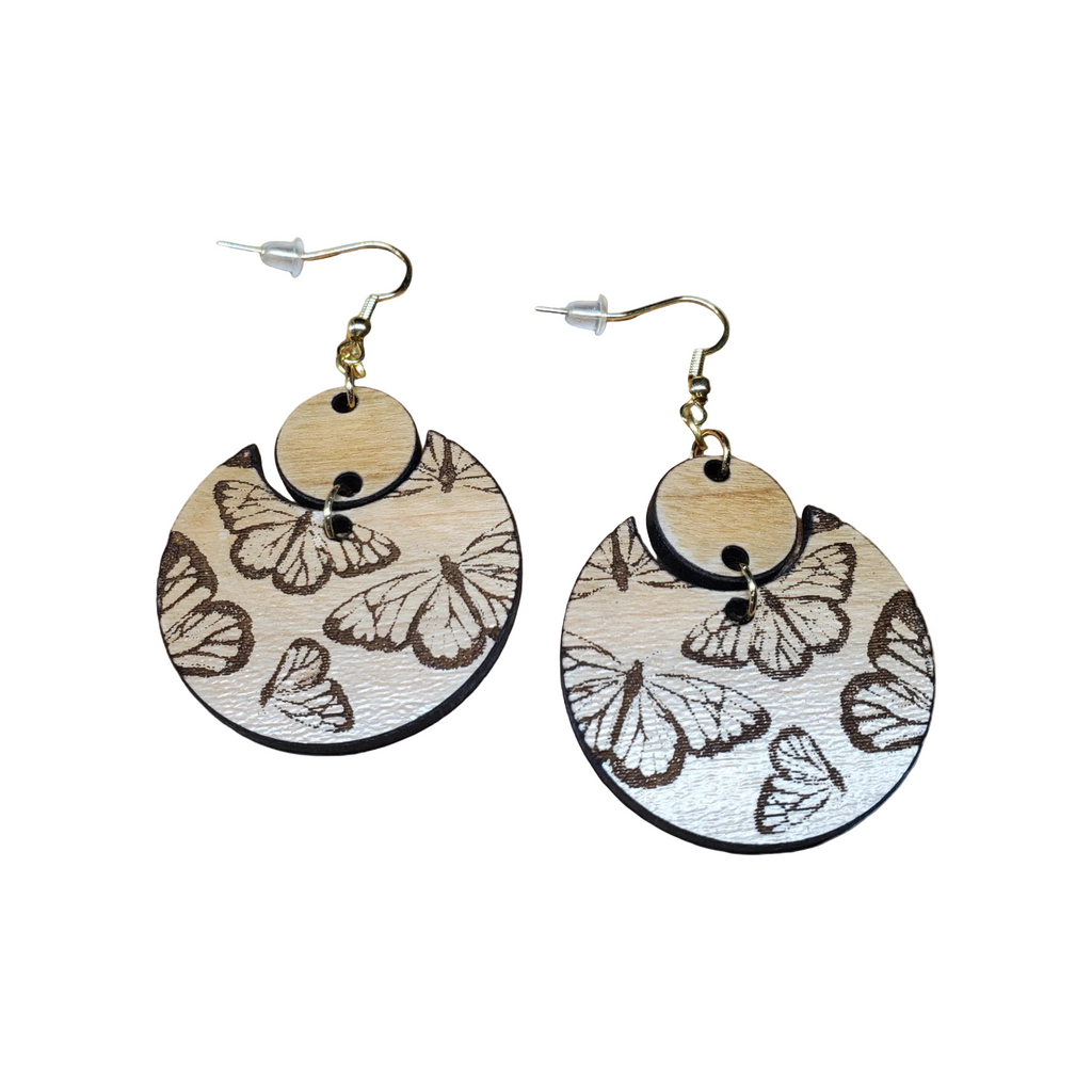 Wooden Butterfly Earrings