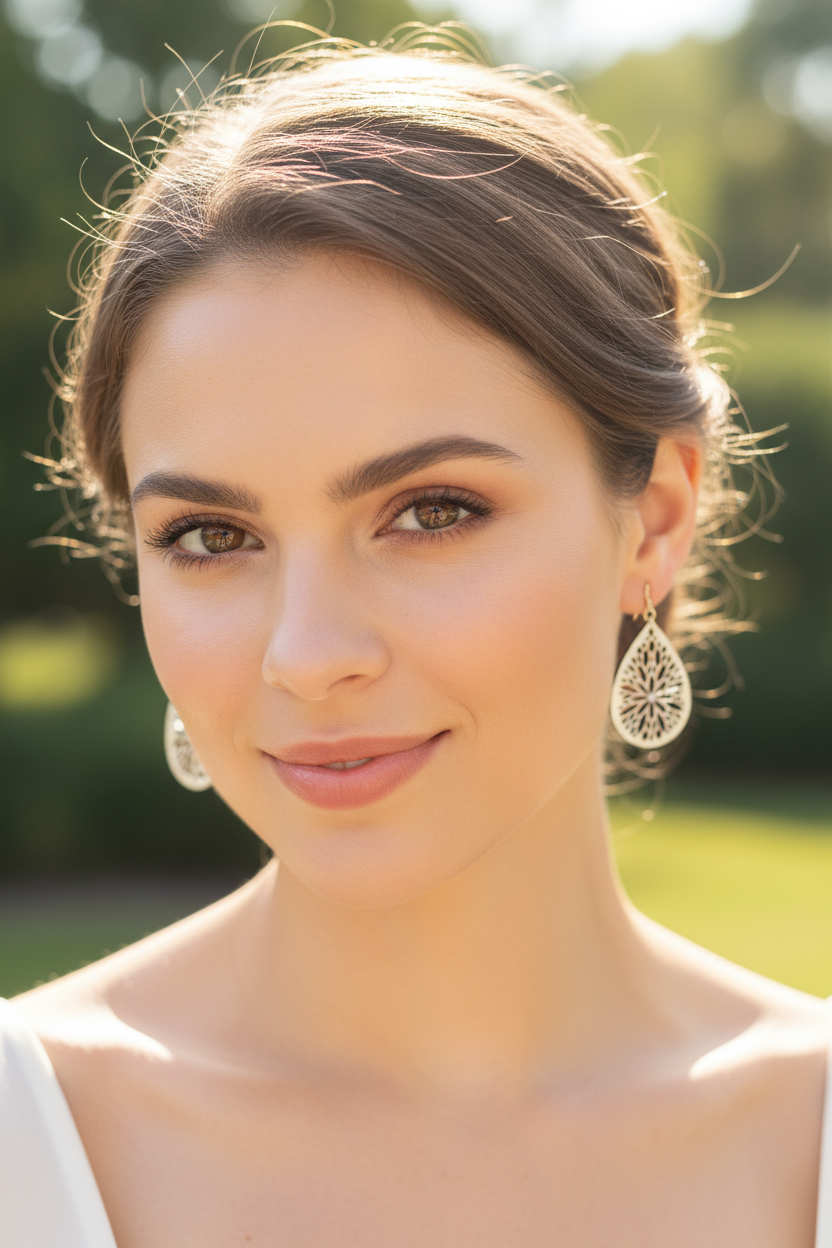 Wooden Lattice Earrings