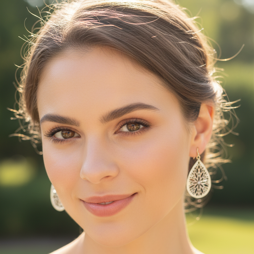 Wooden Lattice Earrings