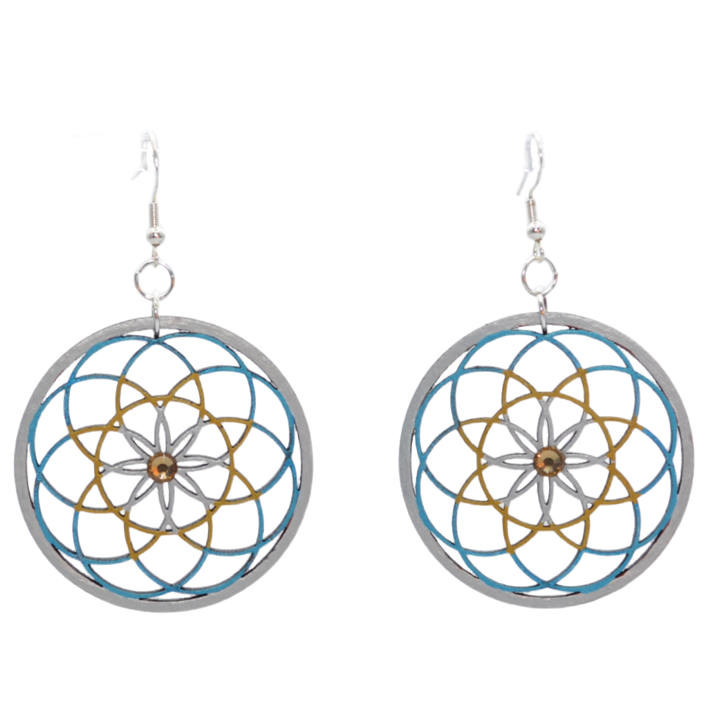 Laser Handrafted Dream Catcher Wooden Earrings.